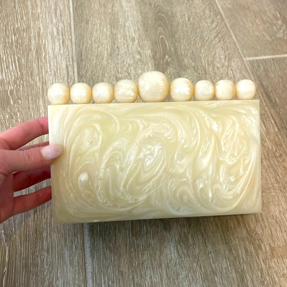 Women’s Champagne Marble Clutch